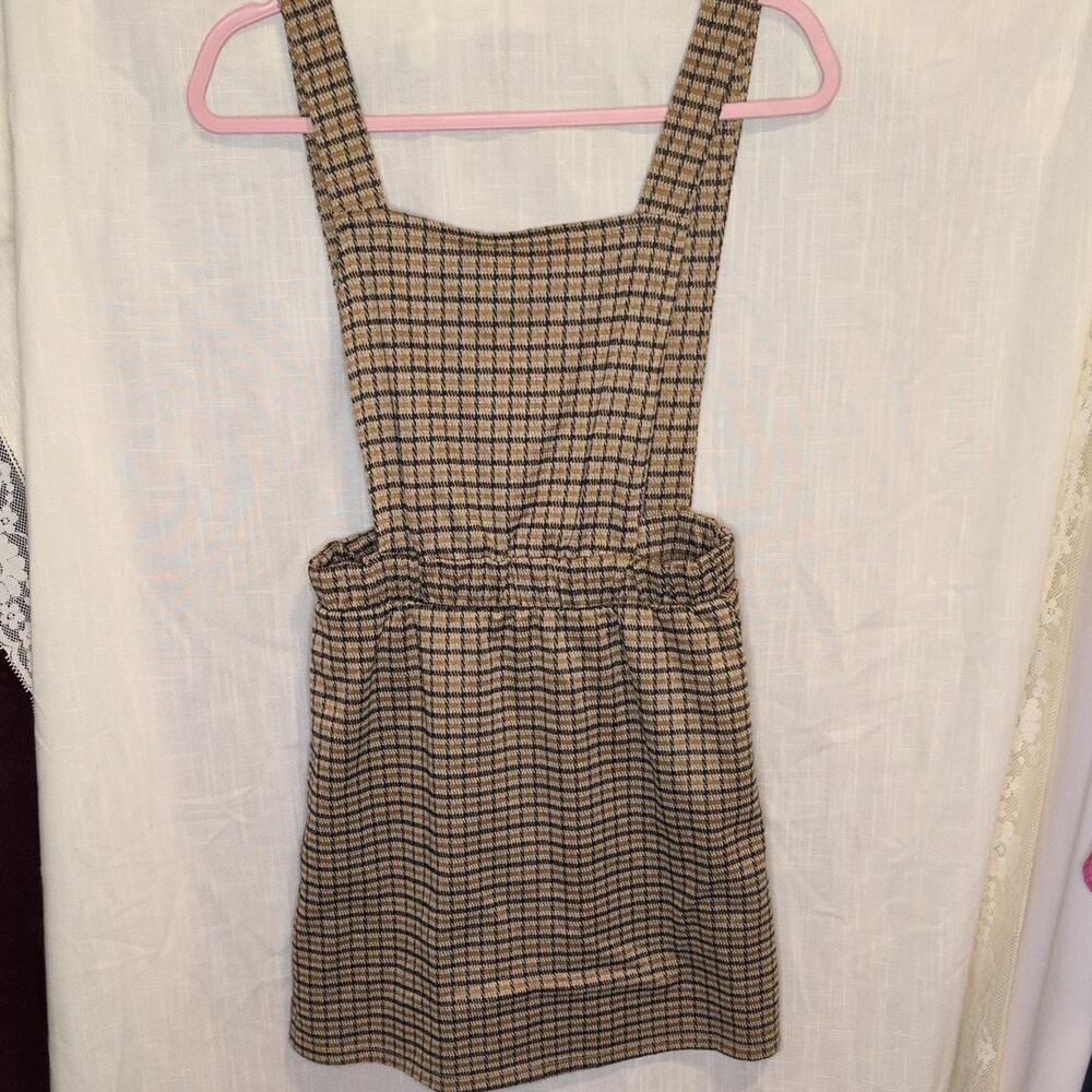 Liberty london brown plaid pinafore